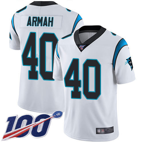 Carolina Panthers Limited White Men Alex Armah Road Jersey NFL Football #40 100th Season Vapor Untouchable->carolina panthers->NFL Jersey